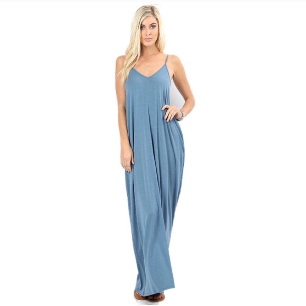 Dusty Blue Maxi Dress- BRAND NEW